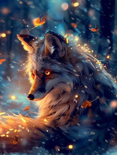 Malen Nach Zahlen Tier Malen Nach Zahlen Erwachsene ohne Rahmen Fuchs Paint by Numbers Kreativ Set Mit 3 - Pinseln und Acrylfarbe Knitterfreie Leinwand Kit Home Haus Deko Geschenke (70 X 95 cm) k-19C von Bugufen