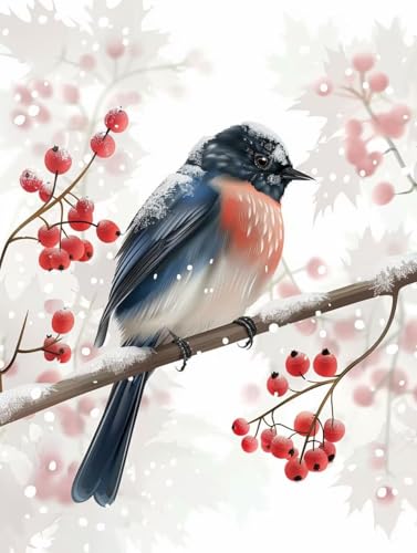 Malen Nach Zahlen Tier Malen Nach Zahlen Erwachsene ohne Rahmen Vogel Paint by Numbers Kreativ Set Mit 3 - Pinseln und Acrylfarbe Knitterfreie Leinwand Kit Home Haus Deko Geschenke (50 X 65 cm) j-2B von Bugufen