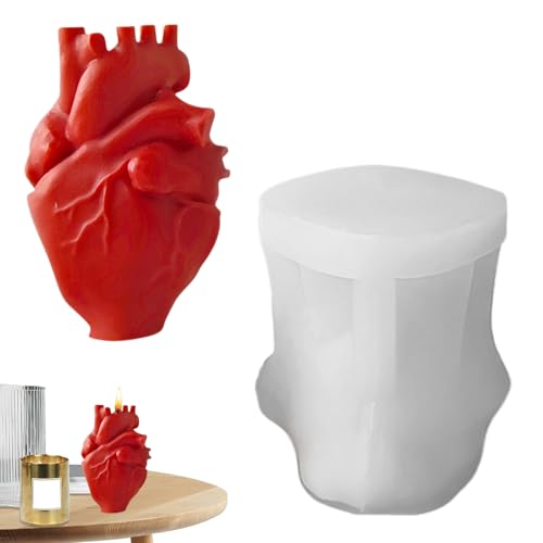 Buhygn 3D Herzform Für Kuchen,Handgefertigte 3D Menschliches Herz Puddingformen - Einfache Entformung Bastelhilfe Für Muffin Cupcake Dessert Seife Zement Harz Backformen Modelliermasse von Buhygn