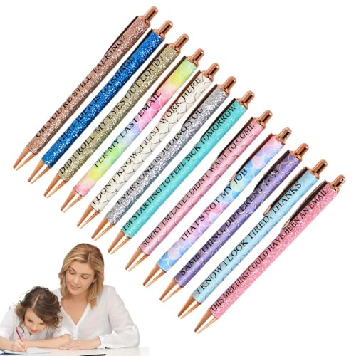 Buhygn Fun Kugelschreiber Set, Gel Lustiger Marker, Kreativer Kritzelstift, Schnelltrocknende Tinte, Glattes und Müheloses Schreiben 12 Stück für Notizen, Journaling, Schule, Zuhause von Buhygn