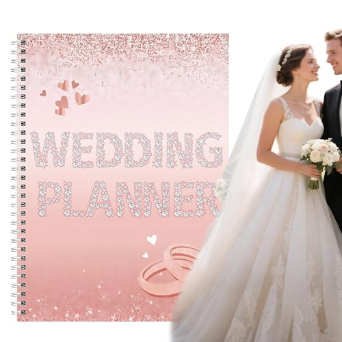 Hochzeitsplaner, Hochzeitsplaner Notizbuch, Flitterwochen Journal, breite Anwendung, Smart Timeline Tracker, 350g, für Verlobung, Zeremonie & Flitterwochen Vorbereitung von Buhygn