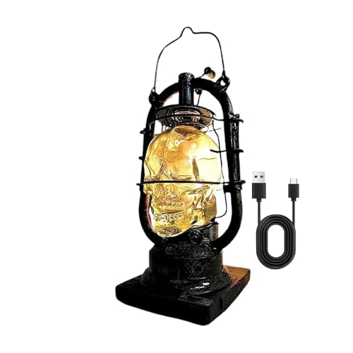 Industrielle Gotische Schädellampe, Steampunk-Schädel-Tischleuchte, Antiker Nachttisch-Schreibtischlicht, Mit U-Nique Gothic Design, Vielseitige Beleuchtung, 28x14 Cm, Für Schlafzimmer, Urlaub, Festli Industrielle Gotische Schädellampe, Steampunk-Schädel-Tischleuchte, Antiker Nachttisch-Schreibtischlicht, Mit U-Nique Gothic Design, Vielseitige Beleuchtung, 28x14 Cm, Für Schlafzimmer, Urlaub, Festli von Buhygn