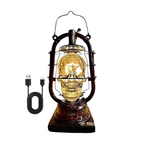 Industrielle Gotische Schädellampe, Steampunk-Schädel-Tischleuchte, Antiker Nachttisch-Schreibtischlicht, Mit U-Nique Gothic Design, Vielseitige Beleuchtung, 28x14 Cm, Für Schlafzimmer, Urlaub, Festli Industrielle Gotische Schädellampe, Steampunk-Schädel-Tischleuchte, Antiker Nachttisch-Schreibtischlicht, Mit U-Nique Gothic Design, Vielseitige Beleuchtung, 28x14 Cm, Für Schlafzimmer, Urlaub, Festli von Buhygn