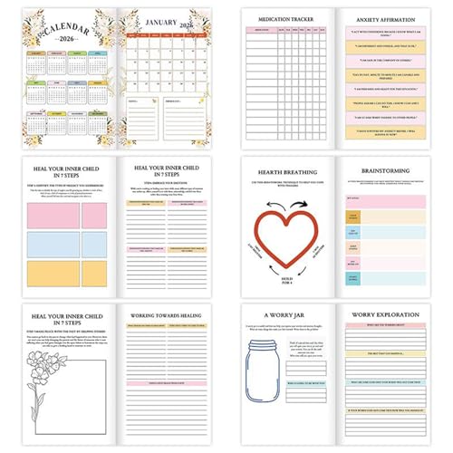 Notizbuch, Mental Wellness Journal, Personal Growth Planner, Mit Tragbarem A5 -Format, Stimmungs- Und Gewohnheits -Tracker, 21x14cm, Für Motivation, Selbstliebe, Manifestation, Glück, Wachstum, Persön von Buhygn