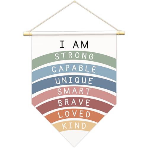 Positive Affirmations Wandkunst für Kinder, "I Am Enough", Regenbogen-inspirierende Klassenzimmer-Dekoration, "I Am Kind Smart Brave Loved Kinderzimmer-Banner, Schlafzimmer-B08 Positive Affirmations Wandkunst für Kinder, "I Am Enough", Regenbogen-inspirierende Klassenzimmer-Dekoration, "I Am Kind Smart Brave Loved Kinderzimmer-Banner, Schlafzimmer-B08 von Buildinest