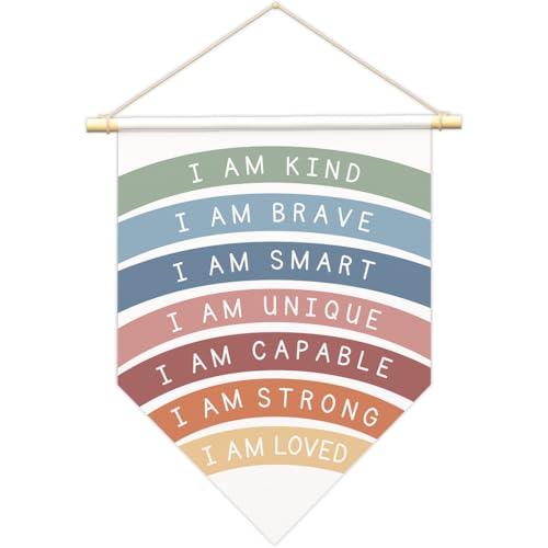 Positive Affirmations Wandkunst für Kinder, "I Am Enough", Regenbogen-inspirierende Klassenzimmer-Dekoration, "I Am Kind Smart Brave Loved Kinderzimmer-Banner, Schlafzimmer-B09 Positive Affirmations Wandkunst für Kinder, "I Am Enough", Regenbogen-inspirierende Klassenzimmer-Dekoration, "I Am Kind Smart Brave Loved Kinderzimmer-Banner, Schlafzimmer-B09 von Buildinest