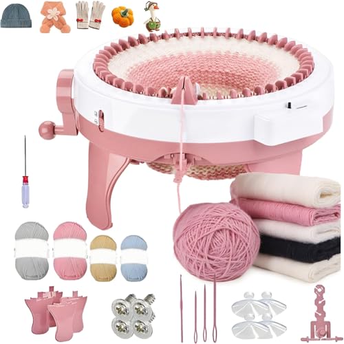 Buithafu Strickmaschine, 48 Nadeln Smart Weaving Round Loom, Strickmaschinen Knitting Board Rotating Double Knit Loom Machine Kit für Erwachsene/Kinder DIY stricken Schal Hut Socke von Buithafu