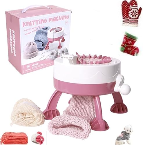 Buithafu Strickmaschine, Webstuhl, Rundstrickmaschinen mit Reihenzähler, Strickbrett, rotierendes Doppelstrick-Webstuhl-Maschinen-Set für Erwachsene, einfarbig und Schlauch von Buithafu