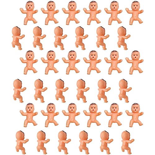 36 Stück Mini-Plastik-Babys für Babyparty, Eiswürfelspiel, Partydekorationen, Babyspielzeug (lateinamerikanische Farbe) von Bujingyun