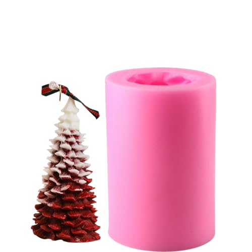 Kerzengießformen, 3D Weihnachtsbaum Kerzenform, Silikonformen für Kerzen Weihnachtsbaumm, Weihnachtsbaum-Silikonform, Formen für die Herstellung von Seife, Kerzen, Kuchen und Desserts von Bukezudang