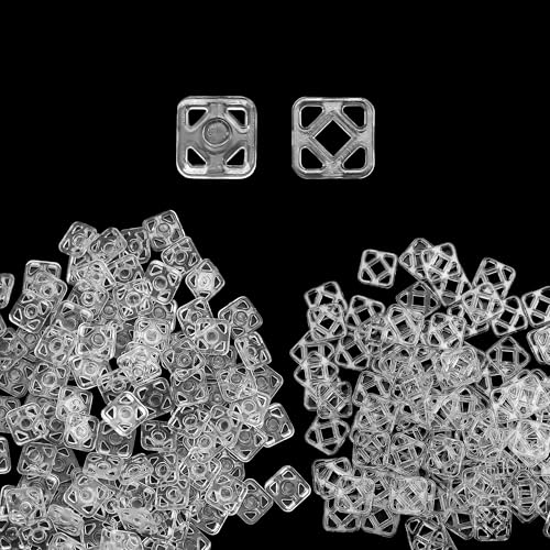 100 Sets quadratische, transparente Druckknöpfe zum Nähen, 7 mm, klebrige Kunststoff-Knöpfe, unsichtbare Verschlüsse, Druckknopf, Kleidung, DIY, Handwerk, Druckknöpfe, Kleidung, Zubehör, Botones de 100 Sets quadratische, transparente Druckknöpfe zum Nähen, 7 mm, klebrige Kunststoff-Knöpfe, unsichtbare Verschlüsse, Druckknopf, Kleidung, DIY, Handwerk, Druckknöpfe, Kleidung, Zubehör, Botones de von BuleVina