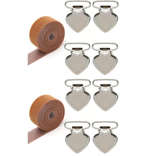 Set 8 Stück Leinwand Stretch Clip für Kreuzstich, Schnörkelstange Seitenspann-Clip Universal Handstickerei Handarbeit Rahmen Nähzubehör Spanner Stretch DIY Quilten (8 Clips, 2 Rollen) von BuleVina