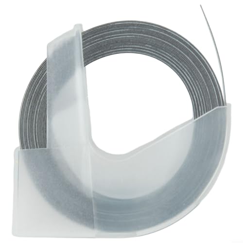 Bulevisiter Mehrfarbiges Ersatzband für Etikettenmaschine, geprägt, 6 mm x 3 m, für 5500A 5500B DYMO 12813 12814 1610 1540 1535 1575 17266 Bürobedarf, Etikettenverbrauchsmaterialien (schwarz) von Bulevisiter
