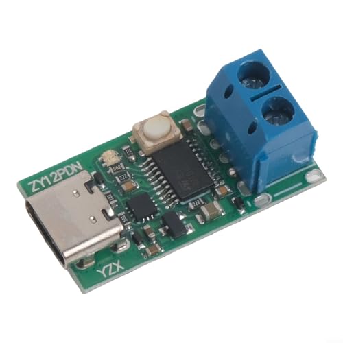 Bulevisiter USB-C PD2.0 3.0 auf DC Schnelllade-Trigger Polling Detektor ZY12PDN blanke Platine 100 W 3–20 V 0–5 A PCB-Modul für Testvorrichtungen, Spannungsstrom (ZY12PDN-Klemme) von Bulevisiter
