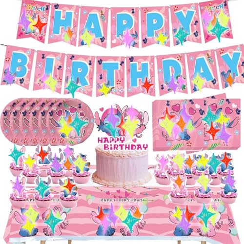 67-teiliges Geburtstags-Set, Partydekoration, Partyzubehör mit Tellern, Tischdecke, Servietten und Banner,Partygeschirr-Set 67-teiliges Geburtstags-Set, Partydekoration, Partyzubehör mit Tellern, Tischdecke, Servietten und Banner,Partygeschirr-Set von Buleyupaidui