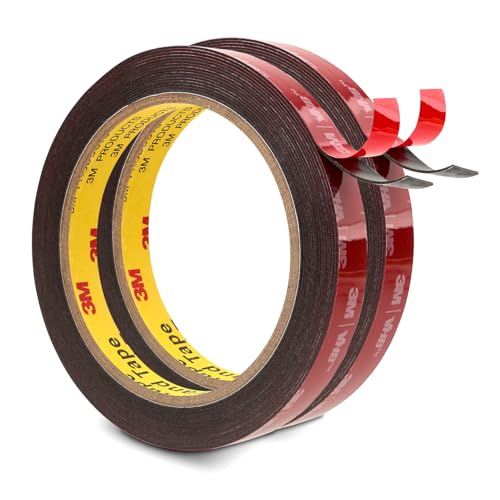 3M Doppelseitiges Klebeband Montageband 12.5mm x 4.7m Schwarz 2 Rollen 0.6mm dick 5925 Schaumstoffband Schwerlast Extra Stark für Auto Dekoration Heim Büro 3M Doppelseitiges Klebeband Montageband 12.5mm x 4.7m Schwarz 2 Rollen 0.6mm dick 5925 Schaumstoffband Schwerlast Extra Stark für Auto Dekoration Heim Büro von Bulina