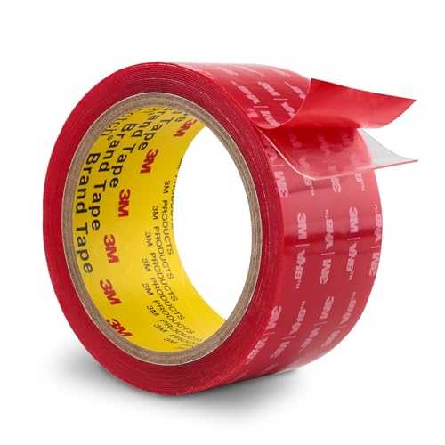 3M Doppelseitiges Klebeband Montageband 50mm x 4.7m Klar 1 Rollen 0.5mm dick 4905 Schaumstoffband Schwerlast Wasserdichtes für Auto Dekoration Heim Büro von Bulina