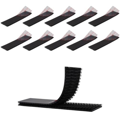 3M Dual Lock SJ3550 2.54cm x 10cm 10PCS Wiederverschließbarer Verschluss Heavy Duty Interlocking Tape Pilzförmiges Klebeband Hakenverschluss Montageband für EZ Pass Halter Indoor Schwarz von Bulina