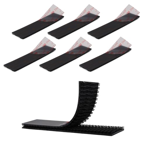 3M Dual Lock SJ3550 2.54cm x 10cm 6PCS Wiederverschließbarer Verschluss Heavy Duty Interlocking Tape Pilzförmiges Klebeband Hakenverschluss Montageband für EZ Pass Halter Indoor Schwarz von Bulina