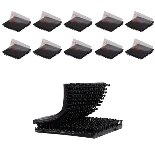 3M Dual Lock SJ3550 2.5cmx 2.5cm 10PCS Wiederverschließbarer Verschluss Heavy Duty Interlocking Tape Pilzförmiges Klebeband Hakenverschluss Montageband für EZ Pass Halter Indoor Schwarz von Bulina