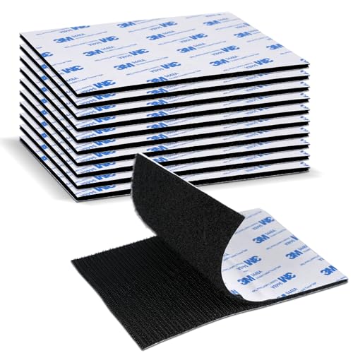3M Haken und Schleife Selbstklebepad 10cm × 15cm 10 Paare wiederverwendbares Hochleistungs-Klebeband für drinnen und draußen Kunsthandwerk zu Hause und im Büro Schwarz von Bulina