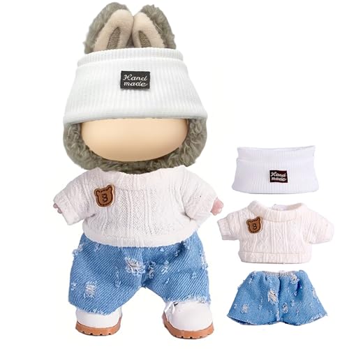 17cm Mini Plüsch Bekleidung Kleidung Outfits 3 Stück Puppen Große Puppenkleidung, Cool T-Shirt Jeans Strickmütze Puppenkleidung Kompatibel mit Cute Monster Puppe (Ohne Puppe), Blau 17cm Mini Plüsch Bekleidung Kleidung Outfits 3 Stück Puppen Große Puppenkleidung, Cool T-Shirt Jeans Strickmütze Puppenkleidung Kompatibel mit Cute Monster Puppe (Ohne Puppe), Blau von Bull Tiger Prestige