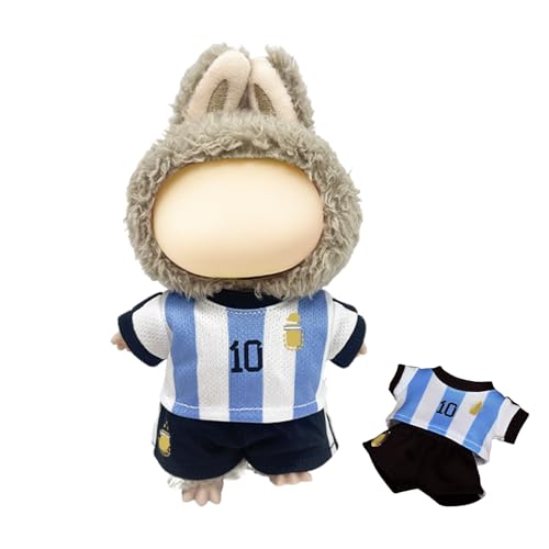 Kleidung Set für 17cm Puppe, 2 Stück Fußball Trikots Plüsch Puppenkleidung Set, Cool T-Shirt Jogger, Kompatibel mit Monster Plüschpuppe, Fußball Fans Bekleidung Zubehör (Ohne Puppe), Blau Kleidung Set für 17cm Puppe, 2 Stück Fußball Trikots Plüsch Puppenkleidung Set, Cool T-Shirt Jogger, Kompatibel mit Monster Plüschpuppe, Fußball Fans Bekleidung Zubehör (Ohne Puppe), Blau von Bull Tiger Prestige