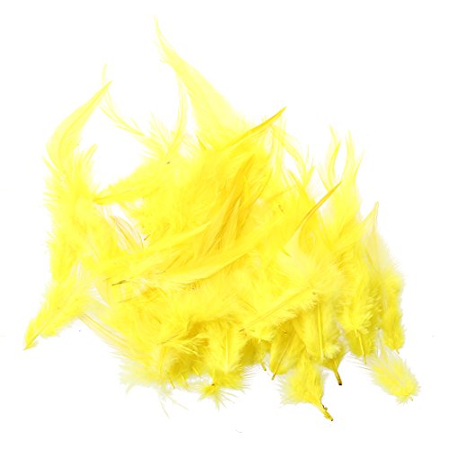 Bumdenuu 50 Stück gefärbte Federn für die Dekoration, 10 – 15 cm – Gelb von Bumdenuu