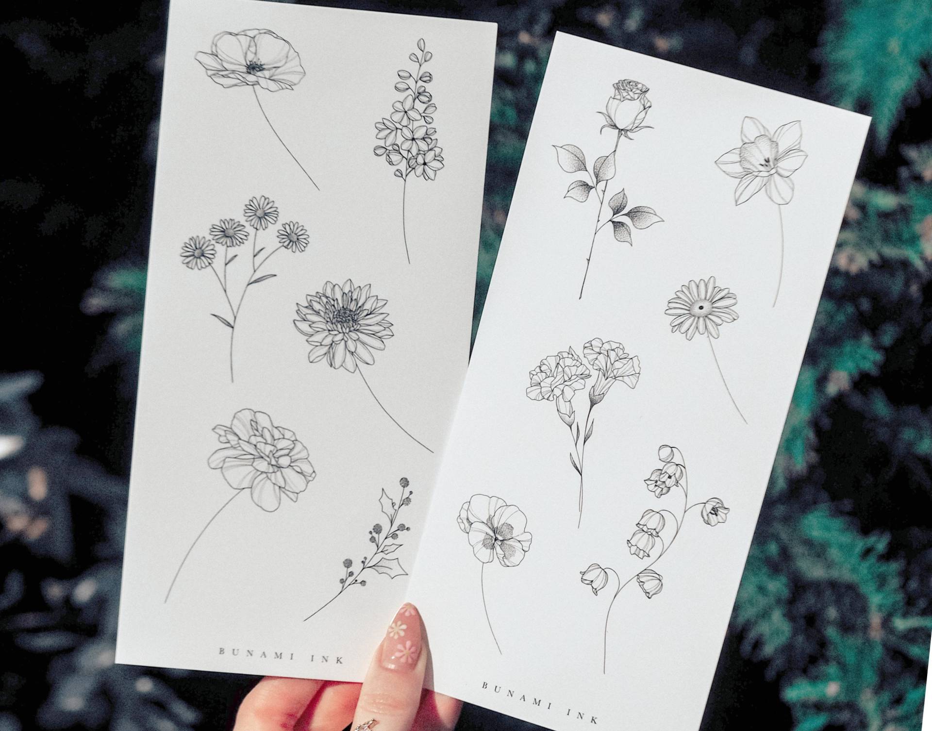 Temporäre Tattoos 12 Geburtsblumen Set Januar-Dezember Temporäre Tattoos 12 Geburtsblumen Set Januar-Dezember von BunamiInk