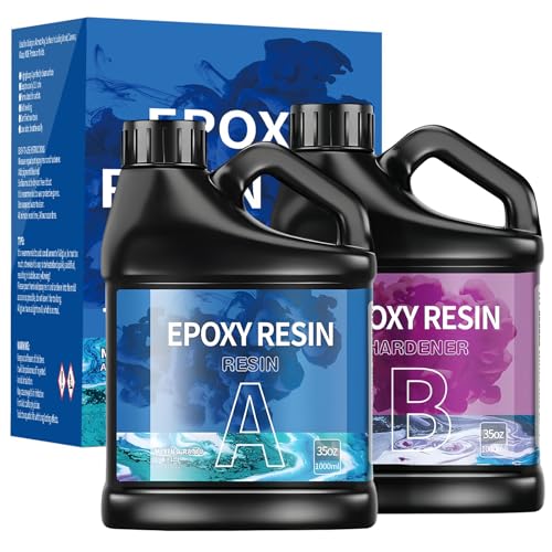 Bundviel Hochglanz Epoxidharz Set 70oz, Klares Selbstnivellierendes Blasenfreies Epoxy Resin, 1:1 Mischung Epoxidharz mit Härter für Schmuck, Formen, Wohnkultur, Untersetzer, Ornamente Bundviel Hochglanz Epoxidharz Set 70oz, Klares Selbstnivellierendes Blasenfreies Epoxy Resin, 1:1 Mischung Epoxidharz mit Härter für Schmuck, Formen, Wohnkultur, Untersetzer, Ornamente von Bundviel