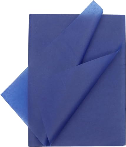 100 Blatt 19,7 x 13,8 Zoll Seidenpapier-Geschenkpapier für Geschenktüten, Geburtstagsfeiern, Hochzeiten, Bastelarbeiten (Blau) von Bunilili