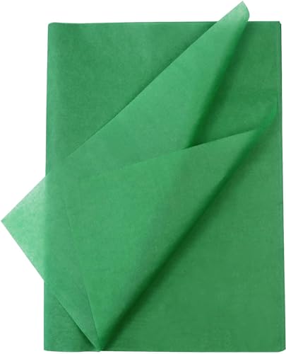 100 Blatt 19,7 x 13,8 Zoll Seidenpapier-Geschenkpapier für Geschenktüten, Geburtstagsfeiern, Hochzeiten, Bastelarbeiten (Grün) von Bunilili