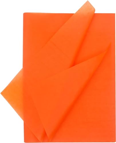 100 Blatt 19,7 x 13,8 Zoll Seidenpapier-Geschenkpapier für Geschenktüten, Geburtstagsfeiern, Hochzeiten, Bastelarbeiten (Orange) von Bunilili