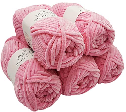 Bunny Baby 5 x 100 Gramm Wolans Strickwolle, Babywolle, 500 Gramm Wolle Super Bulky Supersoft (rosa 1005) von Bunny Baby