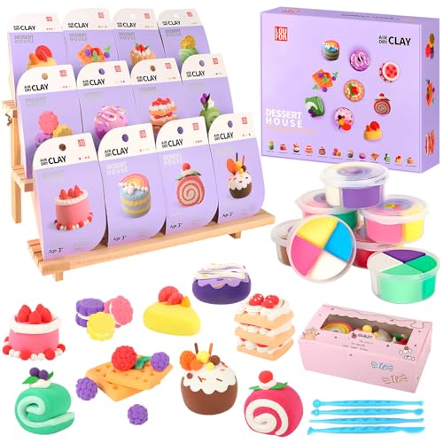 BuntWunder Modelliermasse Lufttrocknend, 48 Stück Selbsttrocknende Modelliermasse für Kinder, Knete Lufttrocknend Set mit Werkzeugen und Anleitungen, DIY Geschenk für Jungen und Mädchen von BuntWunder