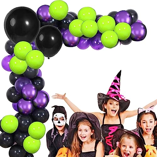 Halloween-Ballonbogen-Set, Halloween-Ballon-Set, violette Ballon-Girlande mit Spinnenaugen-Ballons, Halloween-Ballons für Zuhause Buogint von Buogint