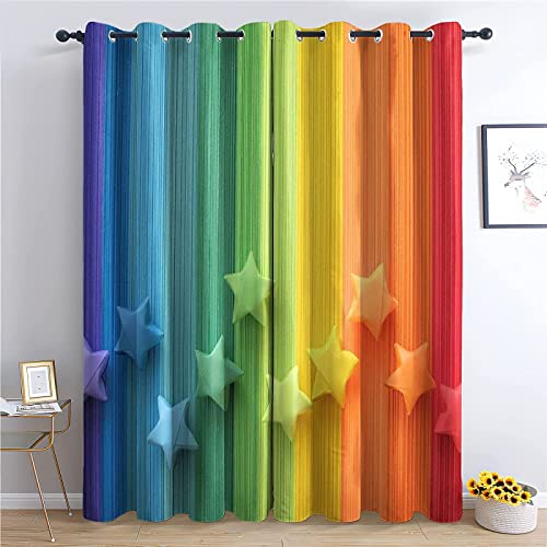 Buohwiwe Regenbogen Verdunkelungsvorhänge 3D Vorhänge Blickdicht Regenbogen Verdunkelungsvorhang mit Ösen für Schlafzimmer Kinderzimmer Wohnzimmer Dekoration Gardienen 183x214 cm Buohwiwe Regenbogen Verdunkelungsvorhänge 3D Vorhänge Blickdicht Regenbogen Verdunkelungsvorhang mit Ösen für Schlafzimmer Kinderzimmer Wohnzimmer Dekoration Gardienen 183x214 cm von Buohwiwe