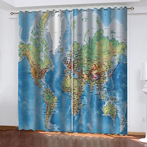 Buohwiwe Weltkarte Verdunkelungsvorhänge 3D Vorhänge Blickdicht Weltkarte Verdunkelungsvorhang mit Ösen für Schlafzimmer Kinderzimmer Wohnzimmer Dekoration Gardienen 234x230 cm Buohwiwe Weltkarte Verdunkelungsvorhänge 3D Vorhänge Blickdicht Weltkarte Verdunkelungsvorhang mit Ösen für Schlafzimmer Kinderzimmer Wohnzimmer Dekoration Gardienen 234x230 cm von Buohwiwe