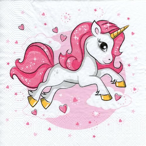 20 Servietten Herz Einhorn, Rosa Einhornservietten, Servietten Einhorn,Geburtstag, Mädchen, Decoupage, Serviettentechnik 33x33cm 20 Servietten Herz Einhorn, Rosa Einhornservietten, Servietten Einhorn,Geburtstag, Mädchen, Decoupage, Serviettentechnik 33x33cm von Buosha