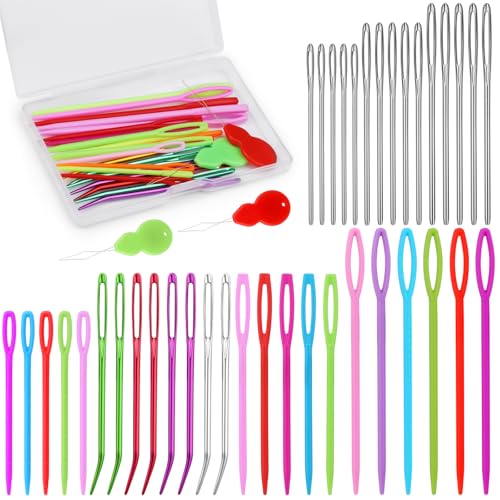 Bupete 40-teiliges Garnnadel-Set, Stopfnadeln für Garn, Tapisserie-Nadeln für Garn, Kunststoff-Nähnadeln, Häkelnadeln für Garn, Kunststoff-Nähnadeln mit großem Öhr zum Nähen, Stricken, Häkeln Bupete 40-teiliges Garnnadel-Set, Stopfnadeln für Garn, Tapisserie-Nadeln für Garn, Kunststoff-Nähnadeln, Häkelnadeln für Garn, Kunststoff-Nähnadeln mit großem Öhr zum Nähen, Stricken, Häkeln von Bupete