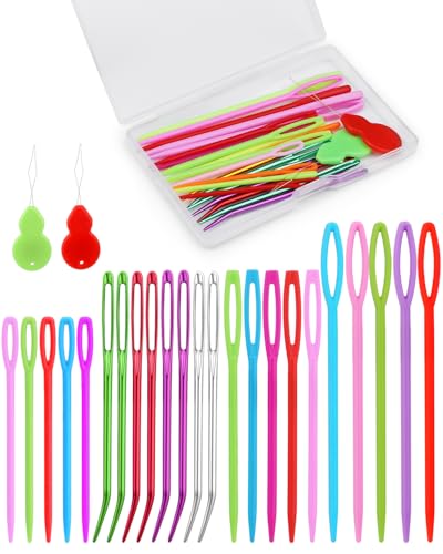 Bupete Garn Nadeln Set, einschließlich Häkelnadeln für Garn, Kunststoff Großöhr Nähnadeln, Gebogene Stopfnadeln, Stricknadeln zum Nähen Stricken Häkeln Bupete Garn Nadeln Set, einschließlich Häkelnadeln für Garn, Kunststoff Großöhr Nähnadeln, Gebogene Stopfnadeln, Stricknadeln zum Nähen Stricken Häkeln von Bupete