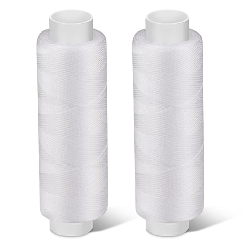 Bupete Weißer Faden zum Nähen, 400 Yards Nähgarn, 2 Rollen Polyesterfäden für Nähmaschine Stickerei Handstich Bupete Weißer Faden zum Nähen, 400 Yards Nähgarn, 2 Rollen Polyesterfäden für Nähmaschine Stickerei Handstich von Bupete