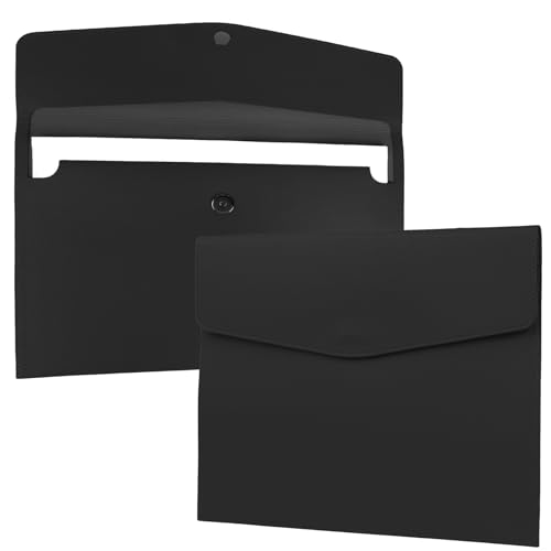 Premium Dokumententasche aus Leder, Dunkelgrün, A4-Größe, professionelle Business-Mappfolio-Tasche (Schwarz, A4) von Buqoo