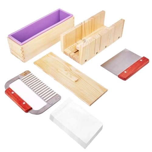 Buqpow Seifenherstellungsset, 42-Unzen-Seifenformen mit Verstellbarem Seifenmesskasten Aus, Seifenschneider. DIY-Sets Buqpow Seifenherstellungsset, 42-Unzen-Seifenformen mit Verstellbarem Seifenmesskasten Aus, Seifenschneider. DIY-Sets von Buqpow