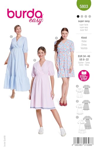 Burda Schnittmuster, 5803, Kleid [Damen, Gr. 34-48], Level 1 super easy von Burda Style