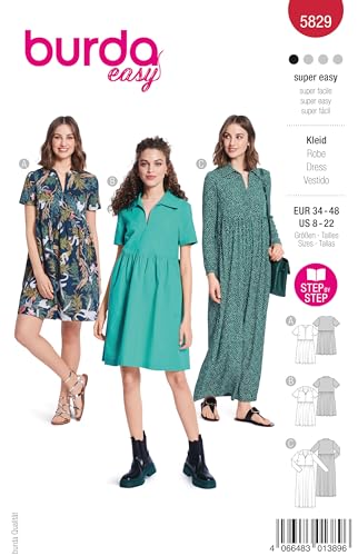 Burda Schnittmuster, 5829, Kleid [Damen, Gr. 34-48], Level 1 super easy von Burda Style