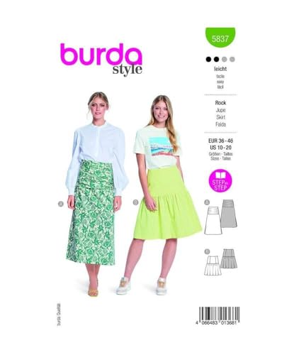 Burda Schnittmuster, 5837, Rock [Damen, Gr. 36-46], Level 2 leicht von Burda Style