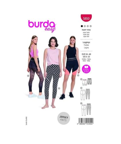 Burda Schnittmuster, 5850, Leggings [Damen, Gr. 34-48] Level 1 super easy von Burda Style