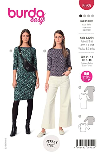 Burda Schnittmuster, 5985, Kleid und Shirt [Damen, Gr. 34-44] Level 1 super easy von Burda Style