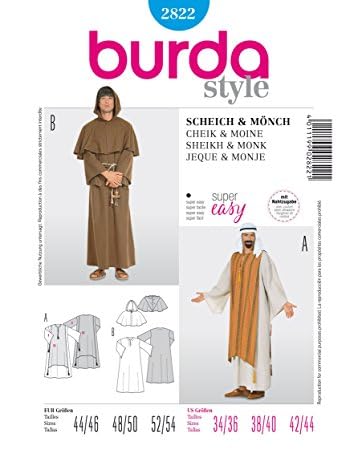 Burda Schnittmuster #2822 Kostüm Fasching Karneval Kaftan & Mönch (Herren, Gr. 44-54) – Level 1 super Easy von burdastyle